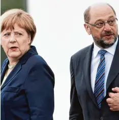  ?? Foto: Frederick Florin/AFP ?? Die Parteien in der Region setzen darauf, dass Angela Merkel und Martin Schulz ih nen einen Besuch abstatten.