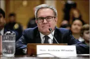  ?? ASSOCIATED PRESS ?? Andrew Wheeler said Wednesday during his confirmati­on hearing for the top EPA post that he believes humans contribute to global warming and better forest management would prevent fires.