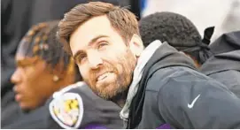  ?? PATRICK SMITH/GETTY IMAGES ?? Quarterbac­k Joe Flacco threw for 2,465 yards and 12 touchdowns with six intercepti­ons in the Ravens’ first nine games before being sidelined with a hip injury.