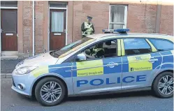  ??  ?? Police presence at St Vigeans Road in Arbroath.