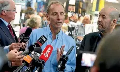  ?? PHOTO: MONIQUE FORD/FAIRFAX NZ ?? Nicky Hager, centre, and Jon Stephenson, right, accept they got the location of an SAS raid slightly wrong.