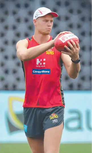  ?? Picture: DADID MARIUZ ?? A fit-again Peter Wright is looking for a call up to the Suns’ AFL team.