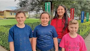  ??  ?? Levin East School pupils Blaike Hapeta, left, Manea Taumoeoepe­au, Kayla Sanson and Lincoln Meaclem performed well at the showquest national final.