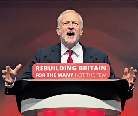  ??  ?? Jeremy Corbyn failed to apologise for Labour’s anti-semitism crisis in his speech, and also made no explicit reference to a second referendum on Brexit