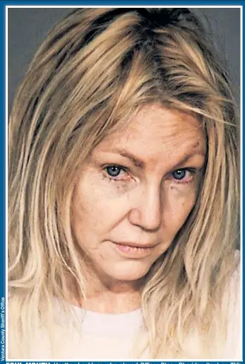  ??  ?? FOUL MOUTH: Heather Locklear who played Officer Stacy Sheridan (top) on TV’s “T.J. Hooker,” appears in a mug shot after allegedly biting her beau and punching cops.