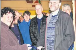  ??  ?? From left, volunteers Jayne Hendy, Karen Mackley, Martin Hinchliffe, the Archdeacon of Maidstone, the Ven Stephen Taylor and the Rev Bill Miller of Maidstone Baptist Church