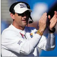  ?? AP/ORLIN WAGNER ?? David Beaty was fired as the head football coach at Kansas on Sunday after winning six games in four seasons.