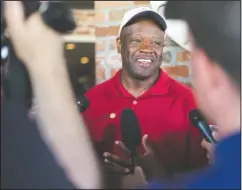  ?? NWA Democrat-Gazette/Charlie Kaijo ?? ARKANSAS UPDATE: Razorback men’s basketball head coach Mike Anderson speaks to reporters Monday during a press conference at Shadow Valley Country Club in Rogers.