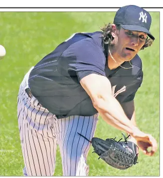  ?? Robert Sabo ?? SPECIAL DELIVERY: Gerrit Cole delivers a pitch during an intrasquad game on Sunday, in which he struck out nine batters and allowed just four hits.