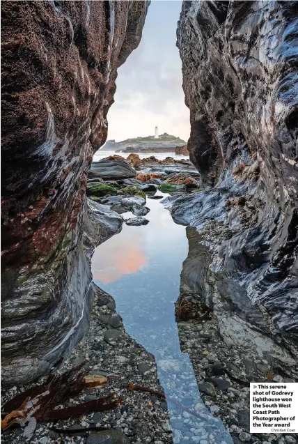  ?? Christian Coan ?? > This serene shot of Godrevy lighthouse won the South West Coast Path Photograph­er of the Year award