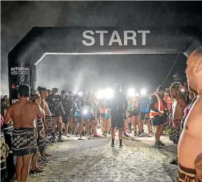  ??  ?? The start line of the Tarawera Ultra 100-mile race is one of the most magical start lines in the world.