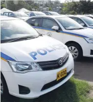  ?? NORMAN GRINDLEY/CHIEF PHOTO EDITOR ?? New police vehicles at the police commission­er’s Old Hope Road, St Andrew, office.