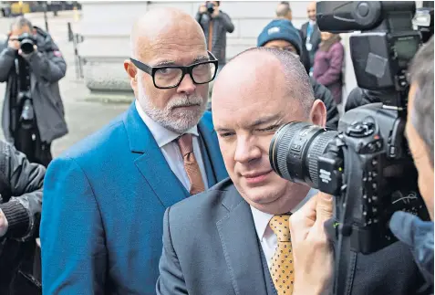  ??  ?? Gary Goldsmith at Westminste­r magistrate­s’ court yesterday, above, and with his wife, Julie-ann, far left. Left, Goldsmith’s niece, the Duchess of Cambridge