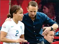  ??  ?? UNDER SCRUTINY: Mark Sampson with Alex Scott, whose claims are set to raise further questions over the allegation­s