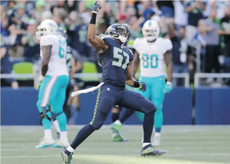  ?? — AP FILES ?? The Seahawks’ Mike Morgan will compete with free-agent additions Michael Wilhoite and Terence Garvin for the starting job this season at strong-side linebacker.