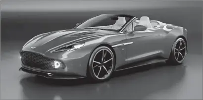  ??  ?? Limited to 99 cars, the Aston Martin Vanquish Zagato Volante was revealed during car week at Pebble Beach.