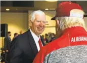  ?? KIM CHANDLER AP ?? Rep. Mo Brooks greets supporters at Monday’s event launching his Senate campaign in Huntsville, Ala. Brooks, R-Ala., has been in the House since 2011.