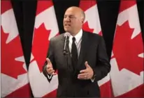 ?? CHRIS YOUNG, THE CANADIAN PRESS ?? Celebrity investor and reality TV star Kevin O’Leary has quit the federal Conservati­ve leadership race and thrown his support behind Quebec rival Maxime Bernier.