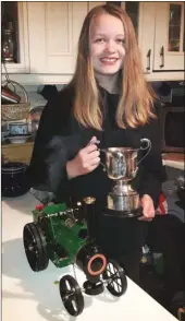  ?? Photo: Anthony Coulls ?? BELOW: Deserved Steam Apprentice of the Year accolade for Charlotte Coulls, and now she's doing the Twitter Steam Rally all over again...