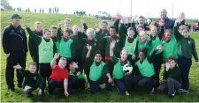  ??  ?? St Edward’s pupils with coaches, including Cllr Gino O’Boyle.