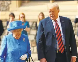  ?? Chris Jackson Getty Images ?? TRUMP also met with Queen Elizabeth II at Windsor Castle before departing for Scotland. He meets Monday in Finland with Russian President Vladimir Putin.