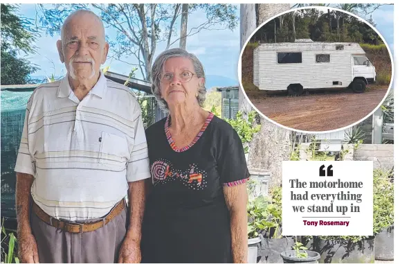  ?? ?? Tony and Rosemary Harold are now living out a caravan park cabin after being evicted from their rental and having their motorhome stolen