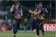  ?? IPL/Sportzpics ?? Woakes (left) claimed 17 wickets in 13 matches to emerge as Kolkata’s leading wicket-taker. —