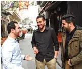  ??  ?? Members of "The White Helmets" film, Syrian cinematogr­aphers Khaled Al-Khatib (left) and Fadi Al-Halabi (right), and team member Abdelrahma­n Al-Mawass (center), pose yesterday, in Istanbul, a day after the film won the Oscar for best documentar­y short in Hollywood. — AFP