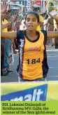  ??  ?? P.H. Lakmini Dulanjali of Siridhamma MV, Galle, the winner of the 5km (girls) event