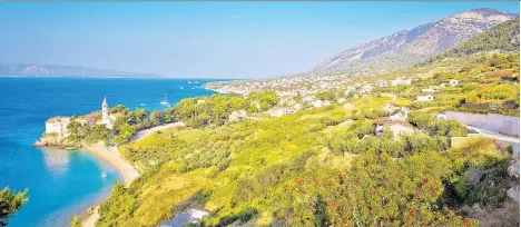  ?? GETTY IMAGES ?? Brac island’s wide, wooded land slopes down majestical­ly to Bol and the sea below.