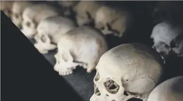  ??  ?? 0 Victims’ skulls are displayed at the Kigali Genocide Memorial in Kigali, Rwanda