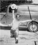  ?? Photograph: Matthew Golgerth ?? Ben O’Mara’s grandfathe­r weightlift­ing as a young man.