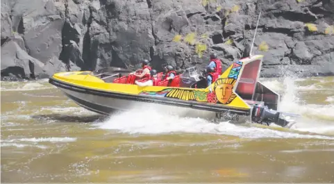  ??  ?? The new jetty boat at the gorge below the Victoria Falls