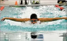  ?? ?? Swimmer Kaia Podlin singlehand­edly gave Bremen a 23rd place finish at the IHSAA Swimming State Championsh­ips.