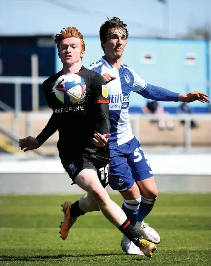  ?? Picture: Andy Watts/JMP ?? Youngster Pablo Martinez, right, will be eligible to play for Bristol Rovers this season without having to be named in the official 20-man squad
