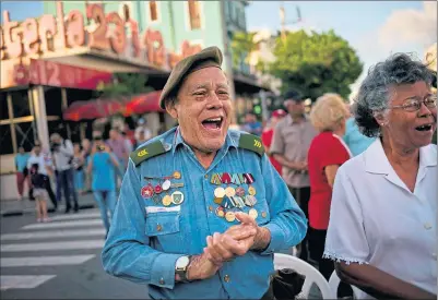  ?? ?? Edwin Moore, a veteran of the US Bay of Pigs invasion sings at 2019 event celebratin­g Fidel Castro Cuban revolution in Havana