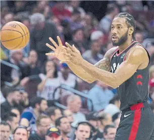  ?? MITCHELL LEFF GETTY IMAGES ?? Forward Kawhi Leonard insists the Raptors — “all 16, 17 players” — must have a purpose when on the floor. And the two-time NBA finalist says they have to have the same energy every night.