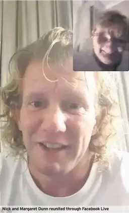  ??  ?? Nick and Margaret Dunn reunited through Facebook Live