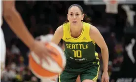  ?? ?? Sue Bird of the Seattle Storm plays defense during a May game against the Phoenix Mercury at Climate Pledge Arena in Seattle, Washington. Photograph: Joshua Huston/NBAE/ Getty Images