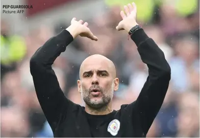  ?? ?? PEP GUARDIOLA Picture: AFP