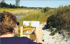  ?? Hearst Connecticu­t Media file photo ?? A artist recreates the view at Hammonasse­tt Beach State Park in Madison.