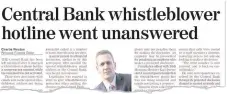  ??  ?? How we revealed the story about the unmanned hotline in the Irish Independen­t on January 26.