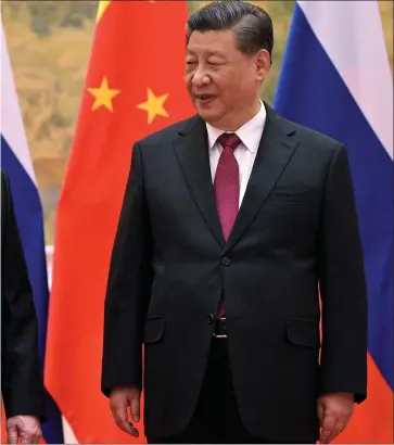  ?? ?? Chinese president Xi Jinping, right, and Russian president Vladimir Putin meet in Beijing earlier this year