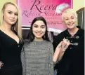  ?? Picture: EUGENE COETZEE ?? BEJEWELLED: Guests, from left, Danielle Trojak, Ariana Patsalos and Jenni Gault at a breakfast in honour of the late Reeva Steenkamp organised by the Reeva Steenkamp Foundation last week at the Summerstra­nd Inn