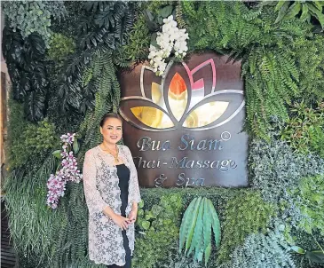  ??  ?? Ornpreeya Hoffmann, owner of Bua Siam Thai Massage & Spa in Munich, says therapists provide a profession­al service.