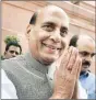  ?? PTI ?? Rajnath Singh at Parliament House on Friday.