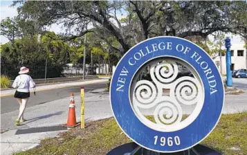  ?? CHRIS O'MEARA AP FILE ?? The governor’s trustees at the New College of Florida eliminated its diversity, equity and inclusion office.