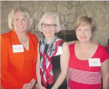  ??  ?? From left, University of Calgary president Elizabeth Cannon, Dr. Janice Stratton and Dr. Dianne Mosher.