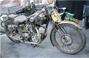  ??  ?? Mike Farrall’s simply glorious Tyrell-Smith works racer on the very well put together Rudge Associatio­n stand.