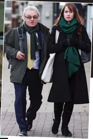  ??  ?? Victim: Teacher Ann Maguire, left. Above, her widower Don and daughter Emma arrive at the inquest in Wakefield yesterday